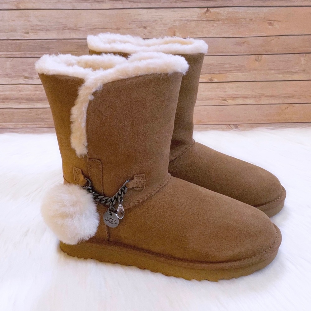 UGG Women’s Classic Short Charm Chestnut Suede Boots